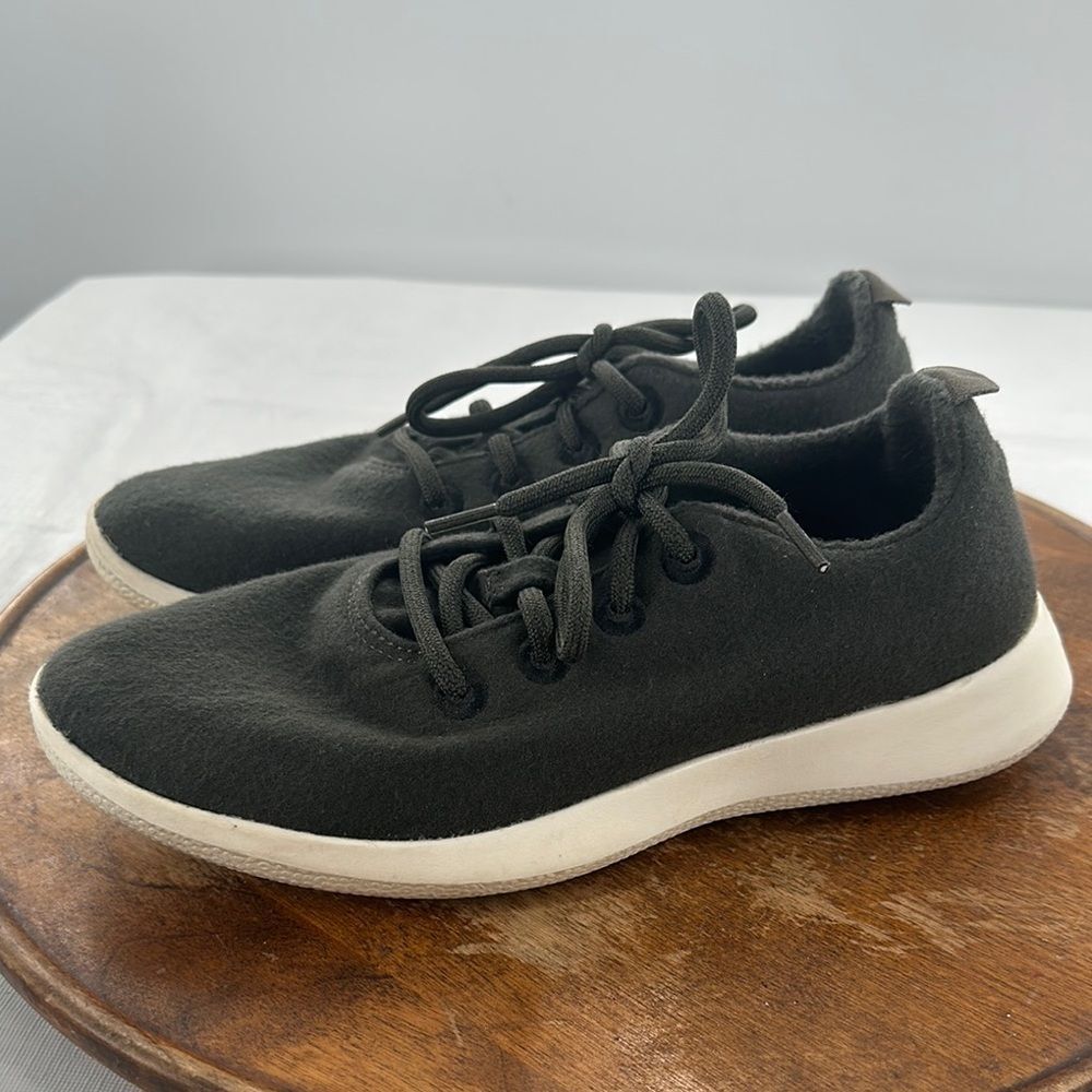 Allbirds Shoes Mens 8 Wool Runner Lace Up Athletic Casual Sneakers Green White